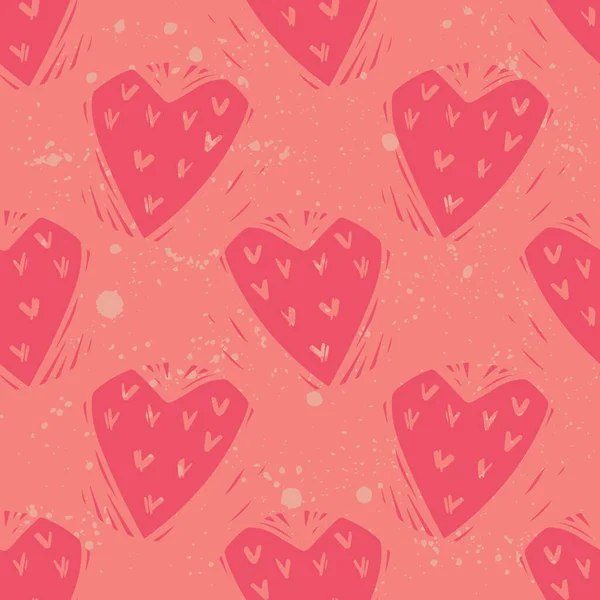 Abstracto patrón sin costura de corazones. Tema Día de San Valentín. Fondo de pantalla textil repetitivo para niños y niñas —  Fotos de Stock