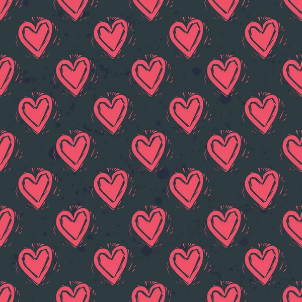 Abstracto patrón sin costura de corazones. Tema Día de San Valentín. Fondo de pantalla textil repetitivo para niños y niñas —  Fotos de Stock