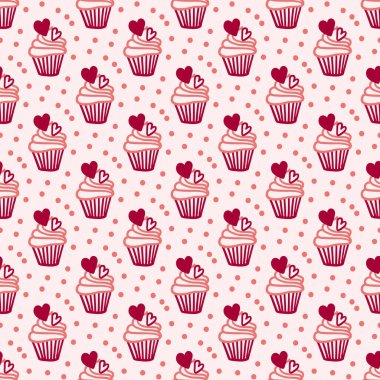 Sevgililer Günü 'nde kızlar ve oğlanlar için kalp şeklinde elle çizilmiş eşyalar, duvar kâğıdı, tekstil.