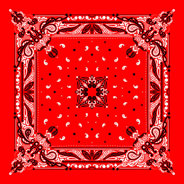 pattern based on square ornament paisley Bandana Print for boys and girls. motive for print on fabric or papper