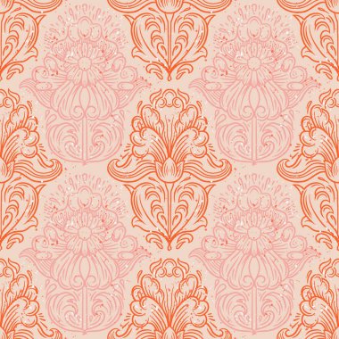 Vektör Retro pürüzsüz desen renksiz nostaljik eski model tekstil, tekstil, duvar kağıdı için tekrar süsleme arkaplanı.