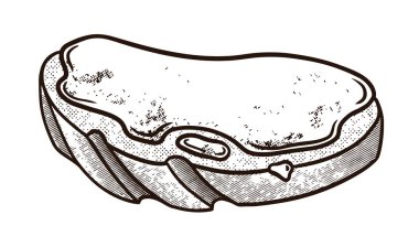 Ballı el, bal izole edilmiş vektör illüstrasyonlu ekmekle dekoratif simgeler çizdi.