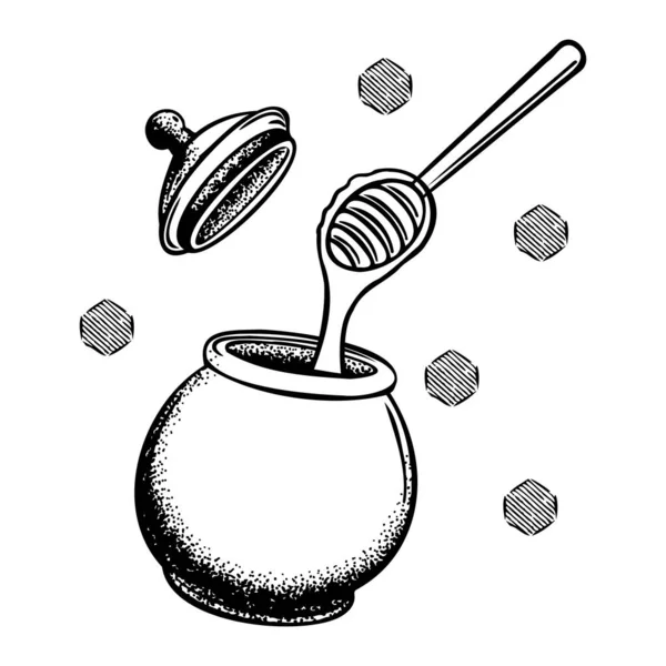 Ručně kreslené dekorativní ikony s jag medu izolované vektorové inl ilustrace — Stockový vektor