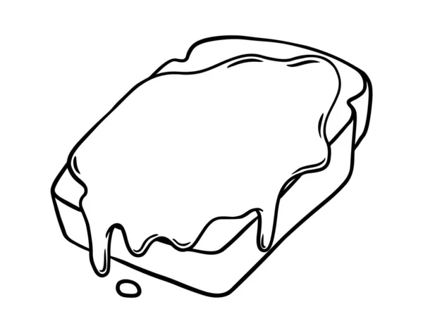Medová ručně kreslené dekorativní ikony s chlebem s medem izolované vektorové inl ilustrace — Stockový vektor