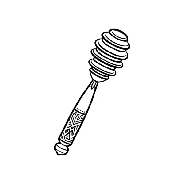 Honig handgezeichnete dekorative Ikonen mit Honiglöffel isoliert Vektor inl Illustration — Stockvektor