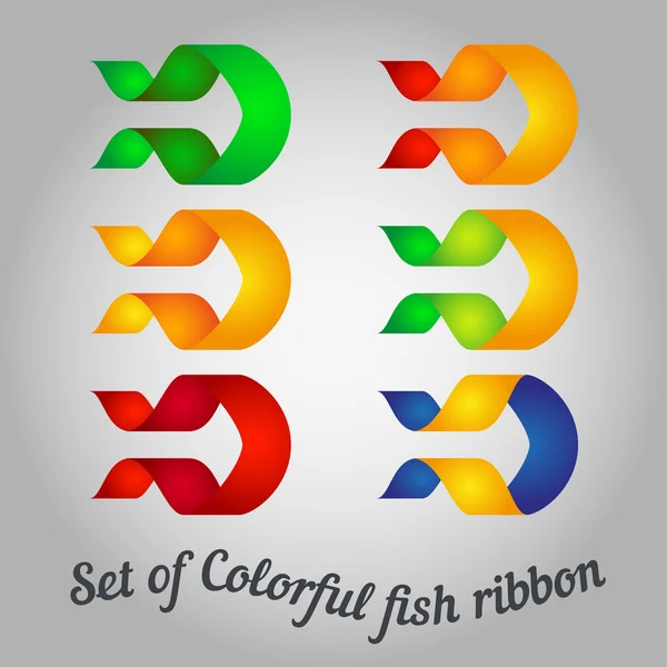 Jeu de modèle de logo de ruban d'abstention coloré. icône de l'entreprise tels que le logotype . — Image vectorielle