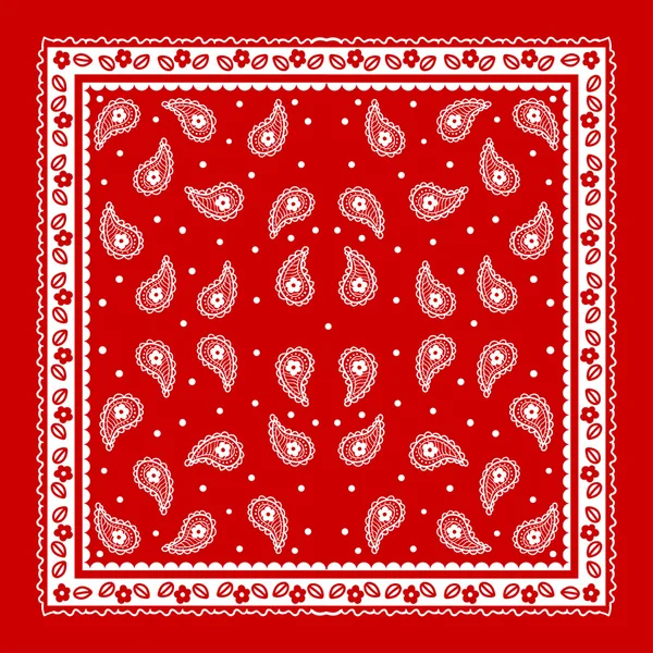 Red Paisley Bandana simple pattern — Stock Vector