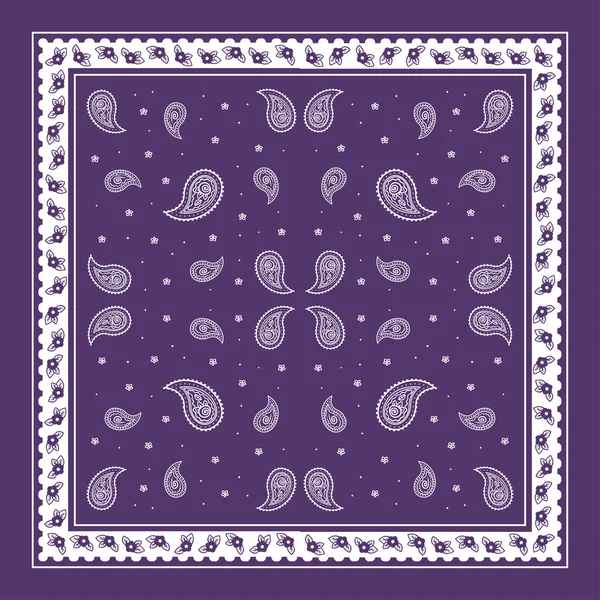 Lila Paisley Bandana enkelt mönster — Stock vektor