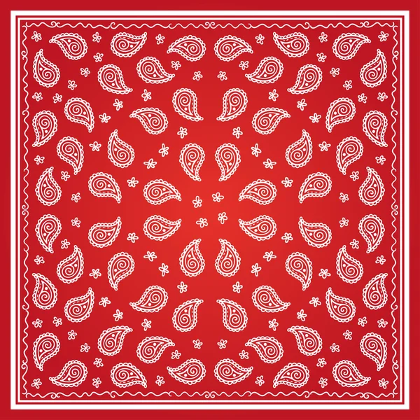 Red Paisley Bandana simple pattern — Stock Vector