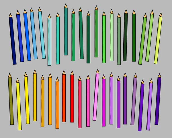 Uppsättning av färgpennor isolerade — Stock vektor