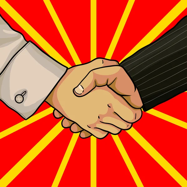 Business handshake hands of two men — Stockvector