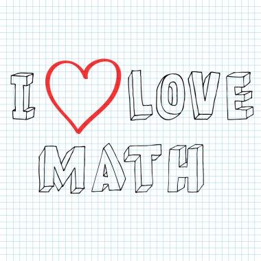 Matematik seviyorum metin doodle