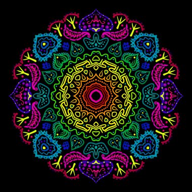 Mandala. yuvarlak süsleme desen