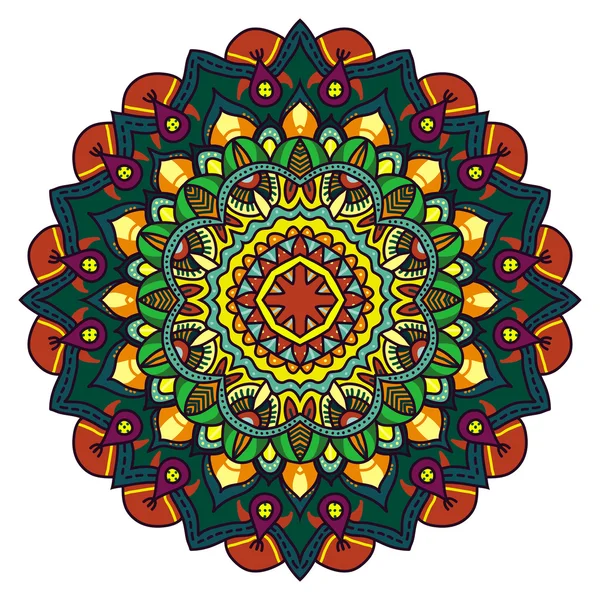 Mandala. Round Ornament Pattern — Stock Vector