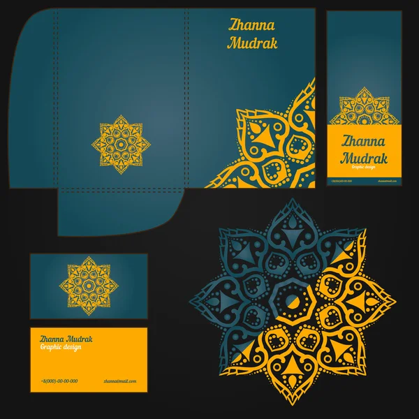 kartvizit, bir desen Hint mandala el ilanı