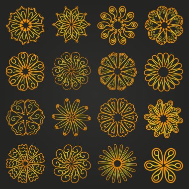 Sarı çiçek kümesi. Mandala