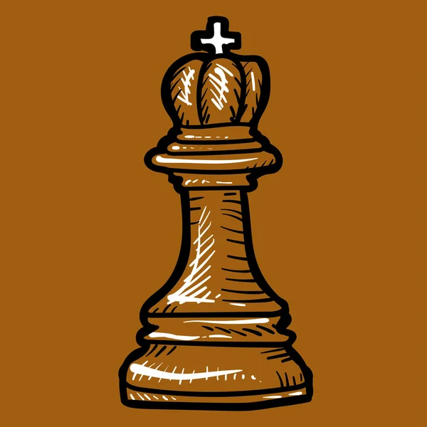 Schachfigur, brauner König — Stockvektor