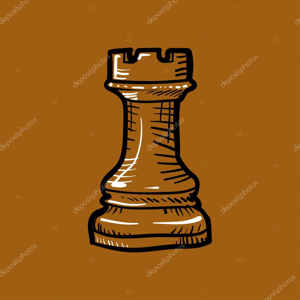 Chess piece, a rook brown Stock Vector Image by ©jkazanceva #83940300