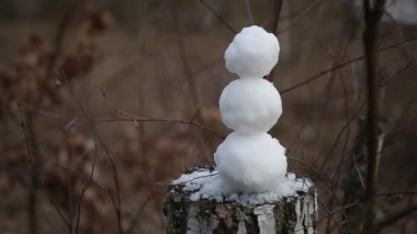 Eski Snowman eridikten ve düşüyor. Küçük kardan adam hızla eriyor,