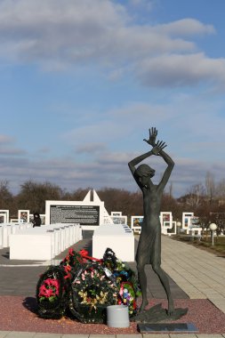 Gomel bölgesi, Zhlobin bölgesi, Red Beach Village, Beyaz Rusya - 16 Mart 2016: Memorial karmaşık Red Beach