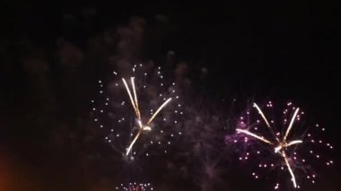 Tatil gece Hd 1080p renkli havai fişek