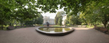 GOMEL, BELARUS - 29 July, 2016: Panoramic view in Gomel Palace Park Ensemble. 360 degree panorama. clipart
