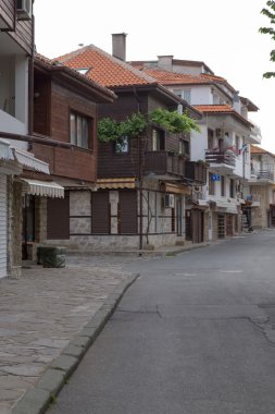 Nessebar, Bulgaristan, Haziran 20, 2016: mimari çözümler Nessebar eski kasaba binalar. yerleşim.