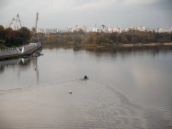 Gomel Belarus Oktober 2020 Dijk Van Sozh Rivier 2020 — Stockfoto