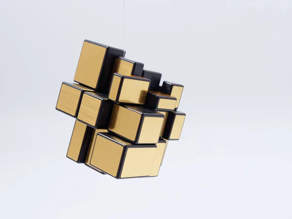 Cubes Different Sizes Pyramid White Background 2020 — Stock Photo, Image
