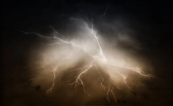 Powerful Bright Lightning Burst Night Sky 2020 — Stock Photo, Image