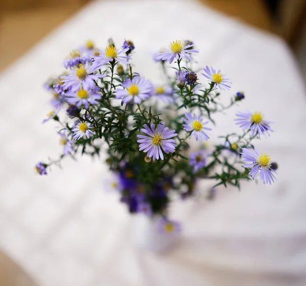 Buquê Flores Lilás Selvagens Flores Milho Mesa 2020 — Fotografia de Stock