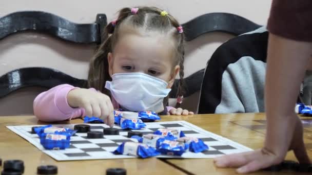 Gomel Belarus December 2020 Festive New Year Checkers Tournament Children — Stockvideo