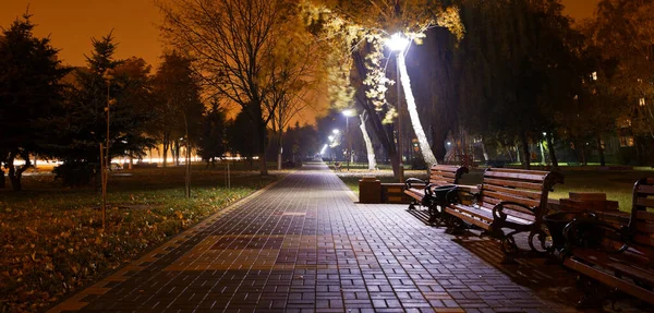 Passeio Noturno Pelas Ruas Cidade Setembro 2015 Gomel Bielorrússia — Fotografia de Stock