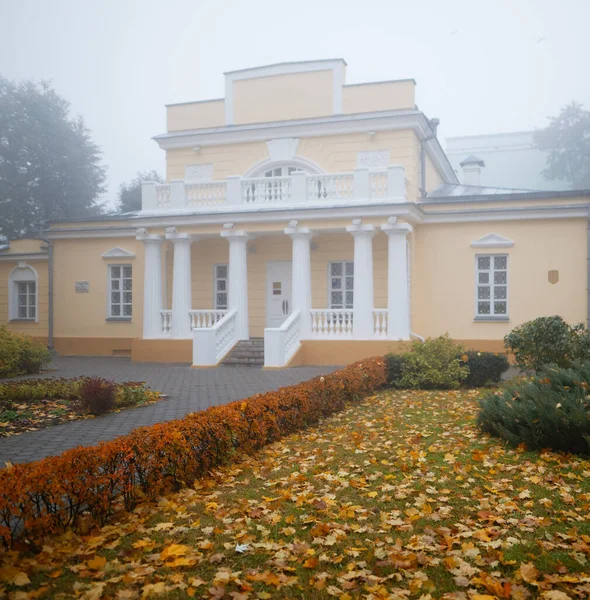 Gomel Belarus October 2015 Міський Парк Восени Тумані Rumyantsev Palace — стокове фото