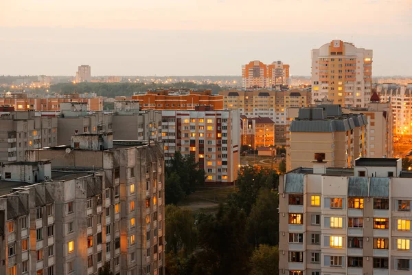 2021 Gomel Belarus Yüksek Binasının Çatısından Uyku Alanı Görüntüsü — Stok fotoğraf