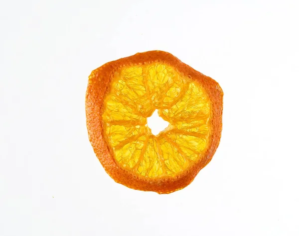 Fruit Séché Orange Mandarine Kiwi Sur Fond Blanc 2021 — Photo