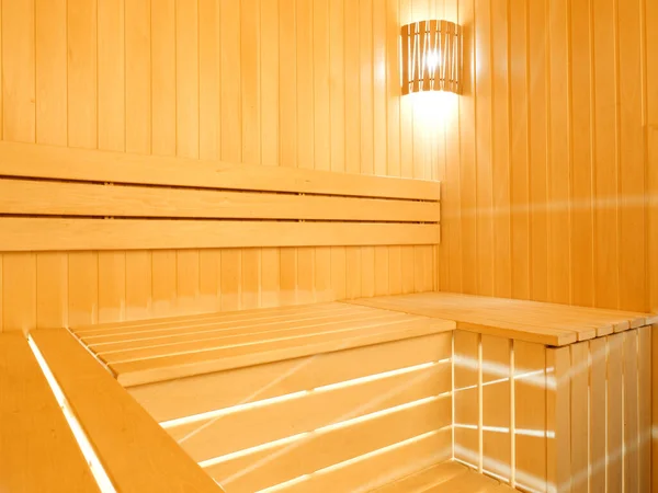 Sauna Madera Sauna Interior Leña Con Iluminación Led 2021 — Foto de Stock