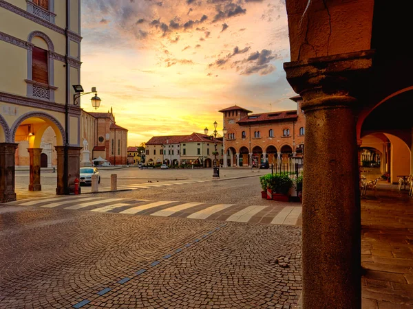 Montagnana Italy August 2019 Evening City Montagnanas Central Square 2019 — 스톡 사진