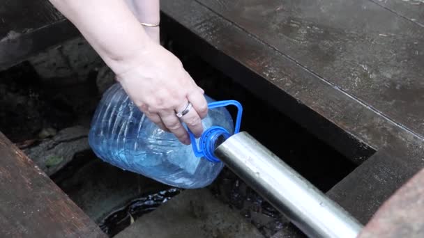 Natuurlijk schoon water stroomt uit de bron van de bron — Stockvideo