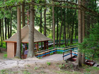 Dovsk, BELARUS - 24 Haziran 2021 Kutsal Trinity Krynitsa kutsal mekanı