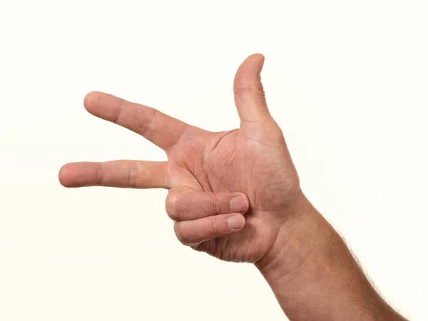 Male Hand Gesturing Counts White Background 2021 — Stock Photo, Image