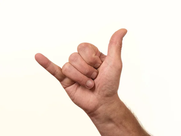 Male Hand Gesturing Counts White Background 2021 — Stock Photo, Image