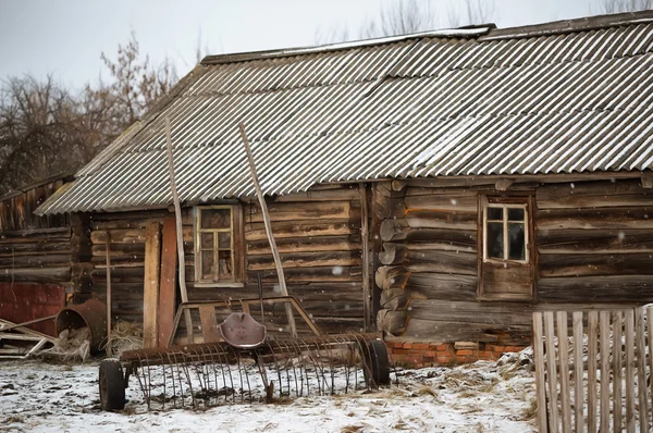 Dorfleben im Winter — Stockfoto