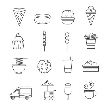Fast food hattı simgeleri ayarlandı