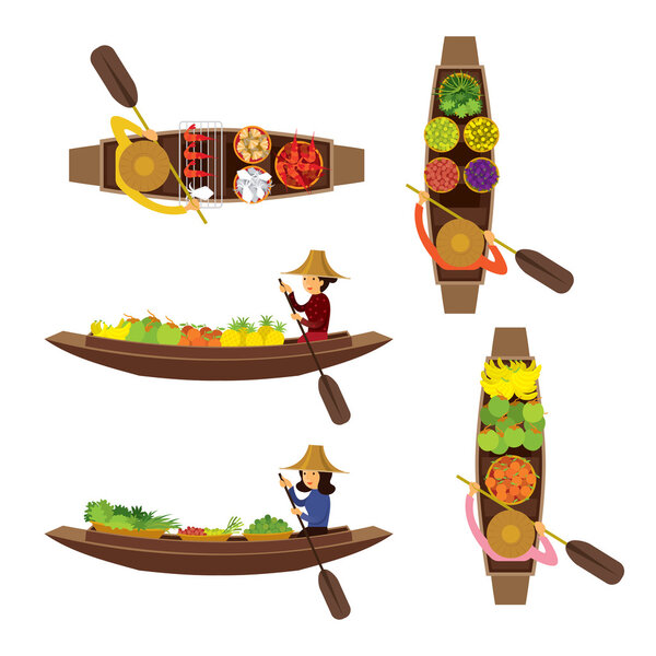 Floating Market Seller Object Set