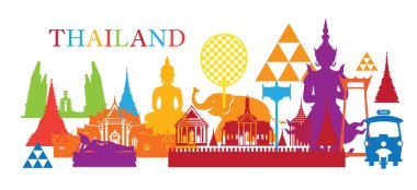 Tayland Landmark renkli şekiller