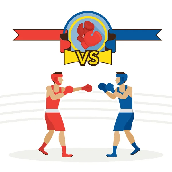 Mücadele boks atlet — Stok Vektör