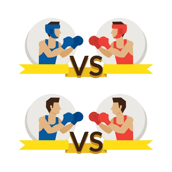 Boxing Athlete Fighting — Stock Vector