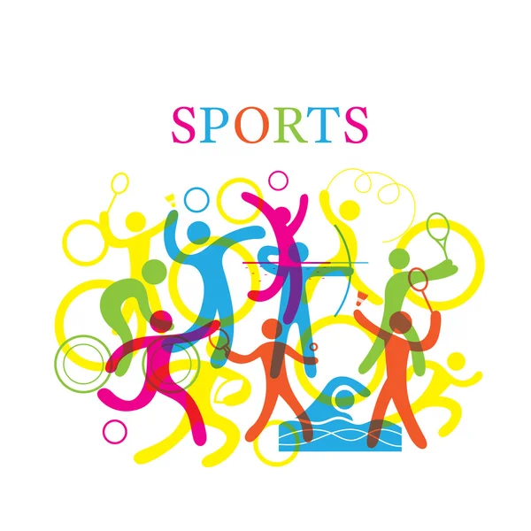 Illustration colorée sportive — Image vectorielle