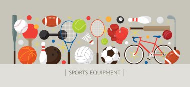 Spor malzemeleri, düz simgeler görüntülenecek başlık 